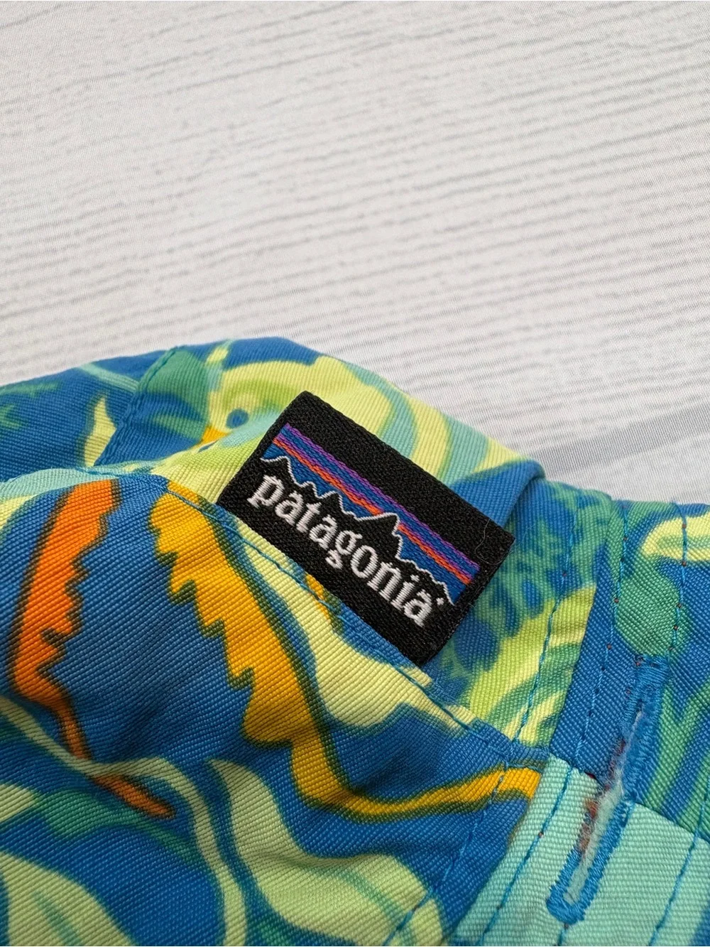 Patagonia Kids Reversible Bucket Hat - Teal, Green, Yellow, Red